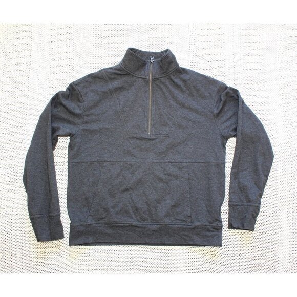 Pact Organic Cotton Pull Over Women Sweater Long Sleeve Small Grey pockets zip - Picture 1 of 9